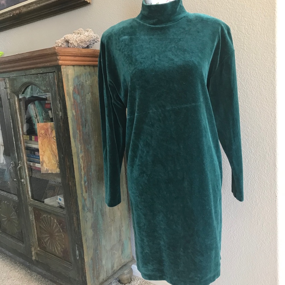 Emerald Green Velour Dress